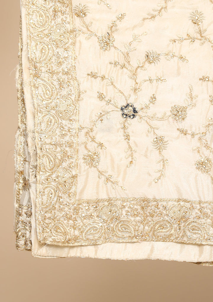 Cream Thread Work Designer Salwar Suit-Koskii