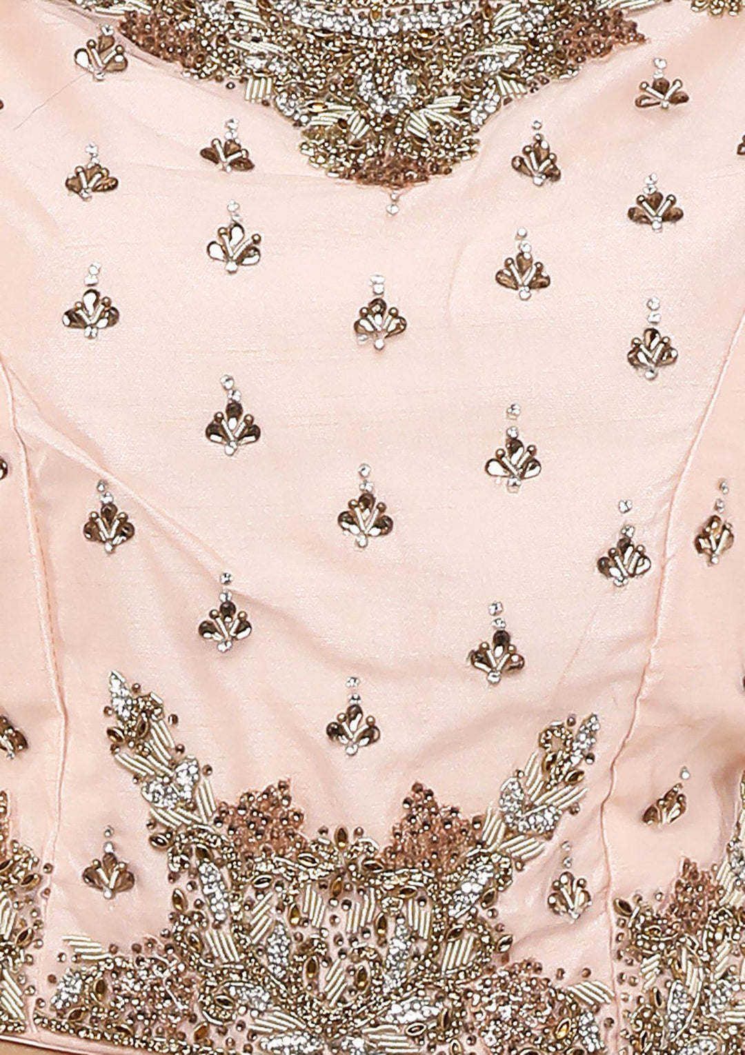 Peach Embellished Brocade Designer Lehenga-Koskii