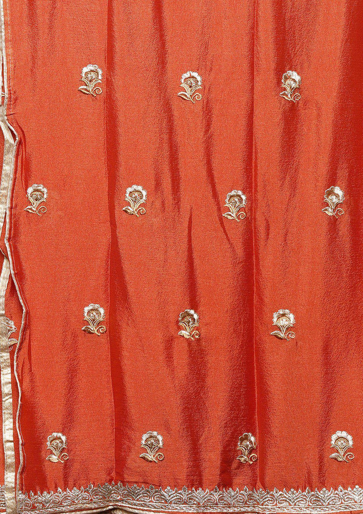 Orange Stone Work Designer Salwar Suit-Koskii