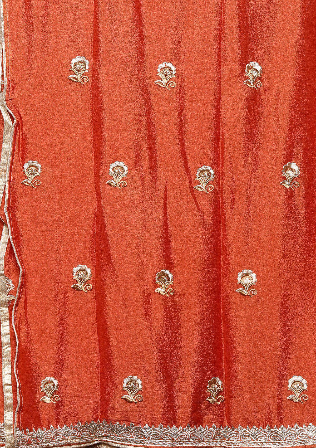 Orange Stone Work Designer Salwar Suit-Koskii