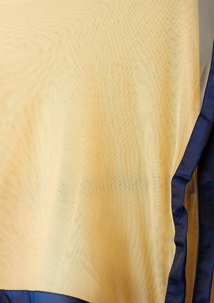 Gold and Blue Mirror-work Designer Lehenga-Koskii