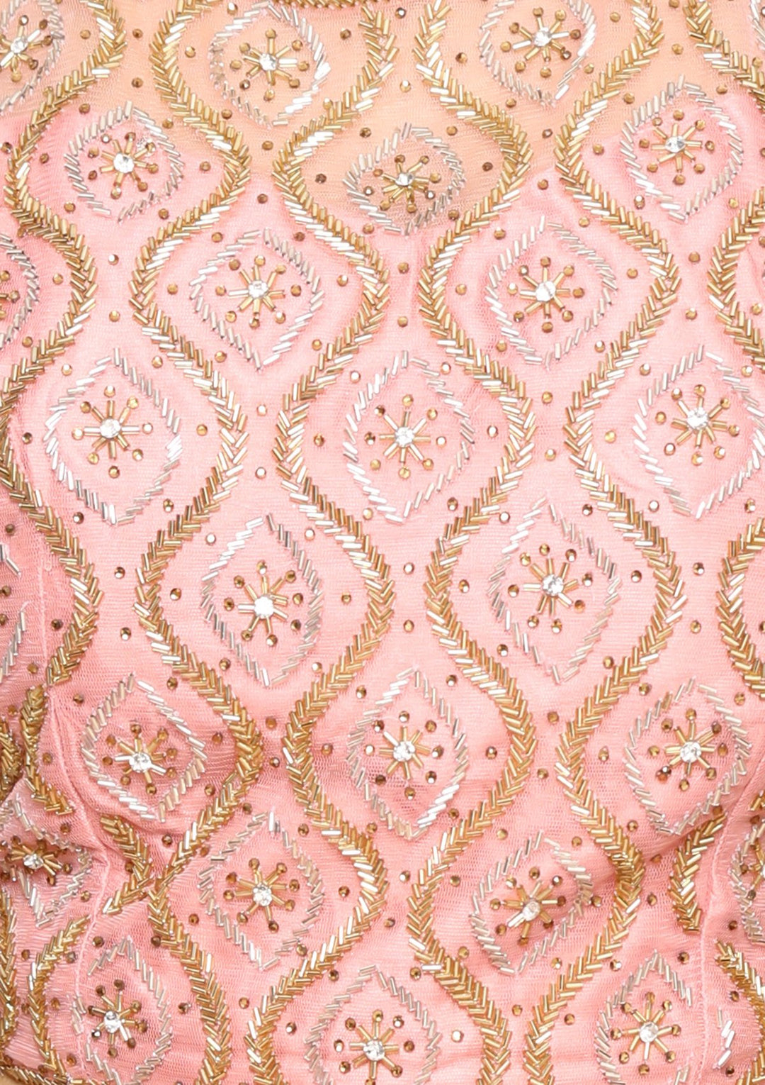 Pink Micro Stone Net Designer Lehenga-Koskii