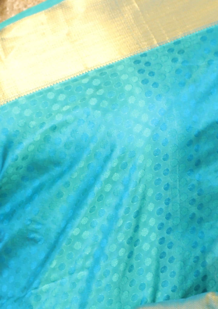 Peacock Green Georgette Handmade Saree-Koskii