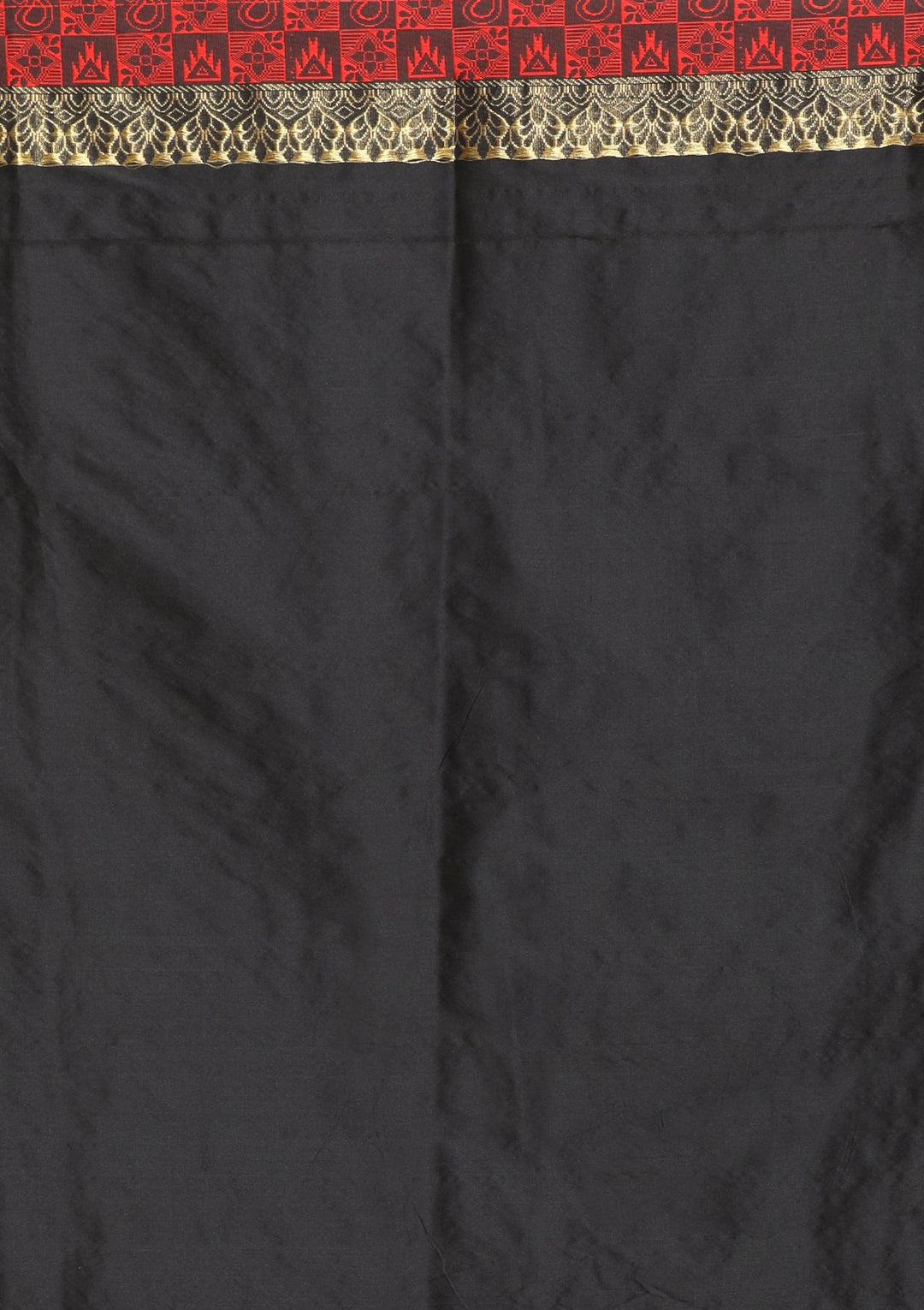 Black and Red Handwoven Saree-Koskii