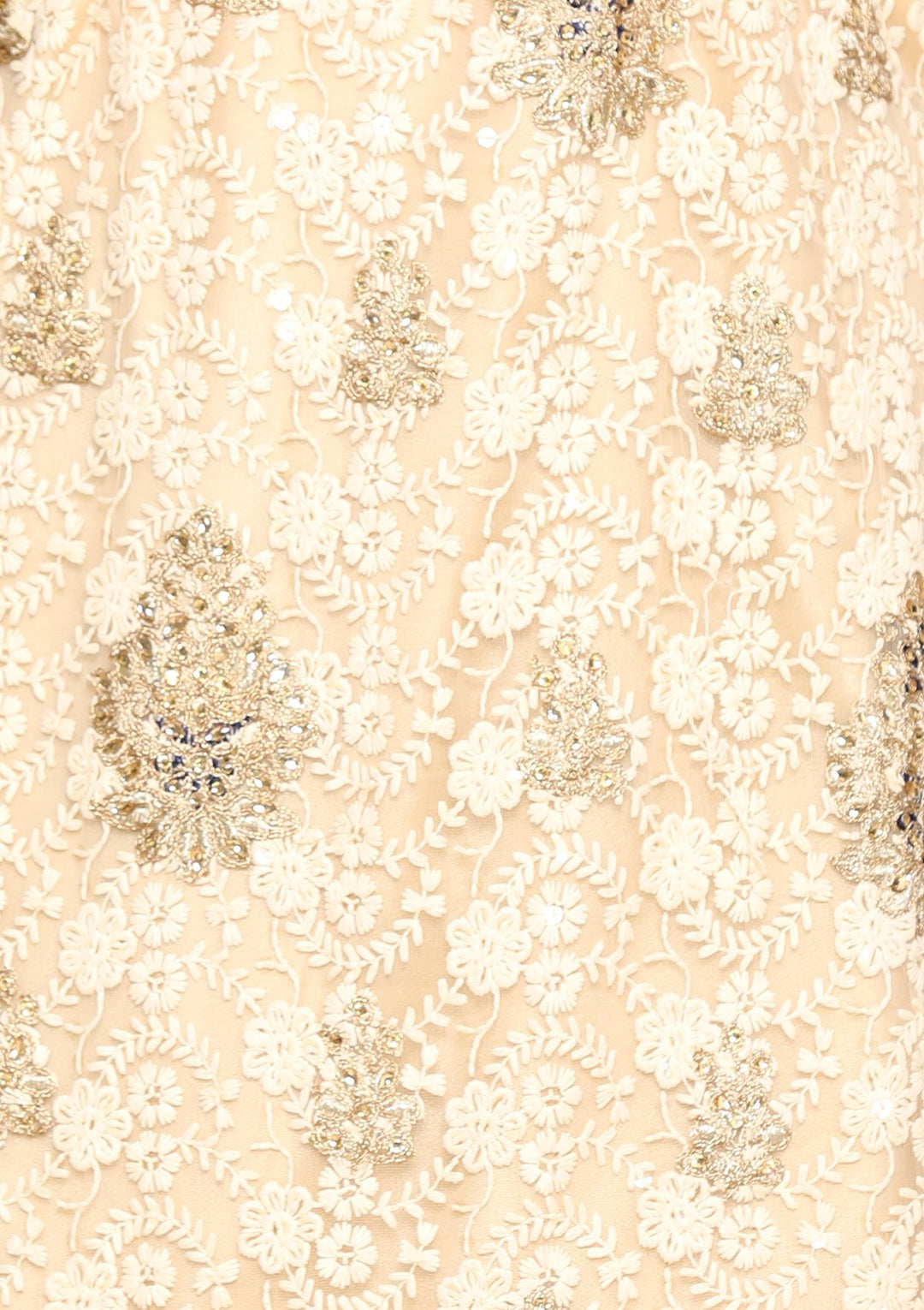 Beige and blue designer salwar suit-Koskii