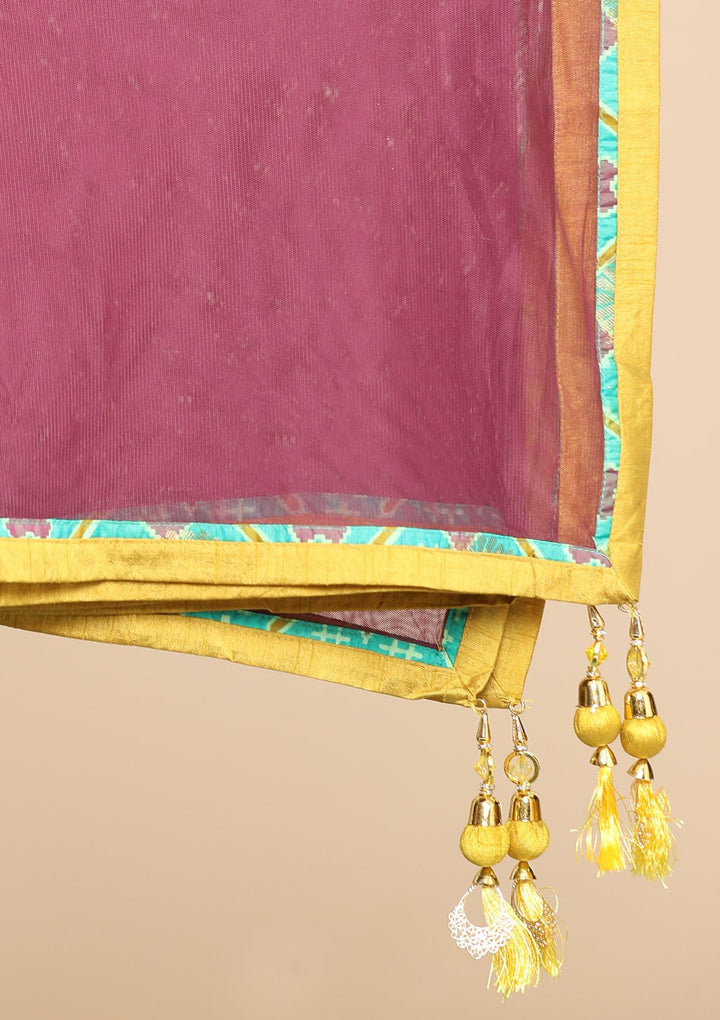 Green Thread Work Silk Designer Lehenga-Koskii