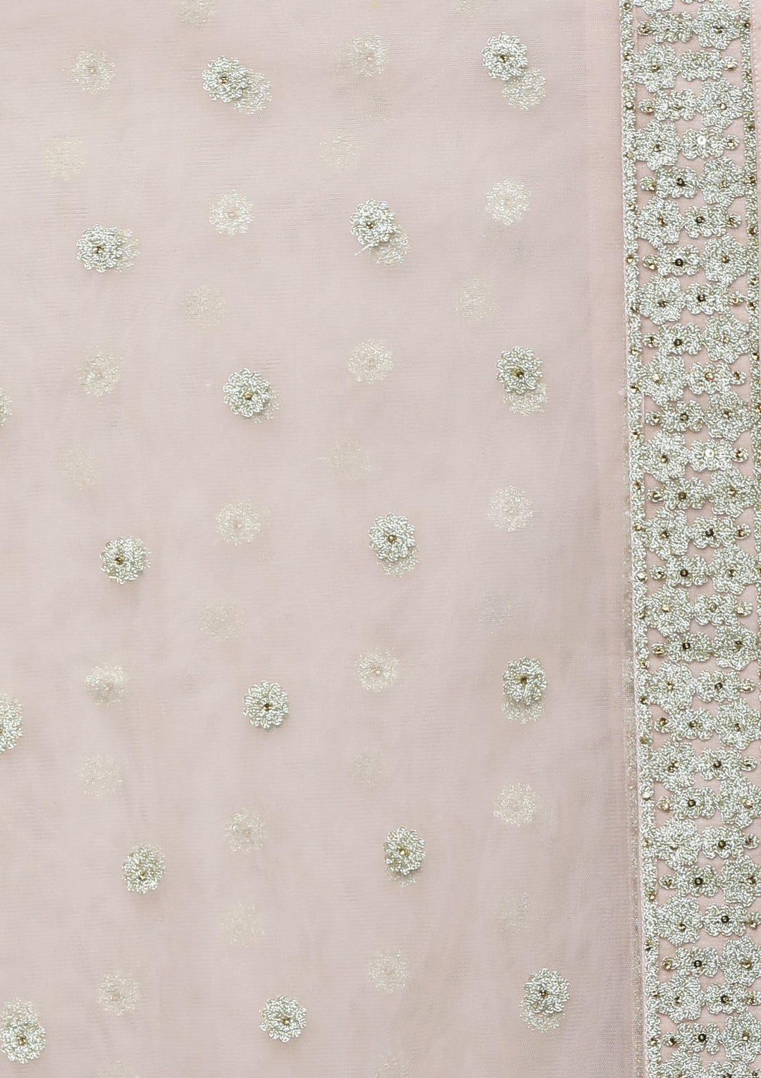 Peach Net Thread Work Designer Lehenga-Koskii
