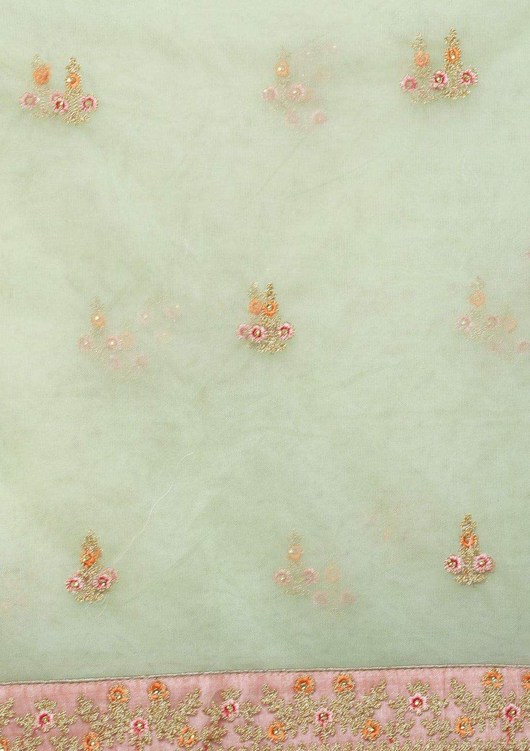 koskii pink net floral work lehenga-Koskii