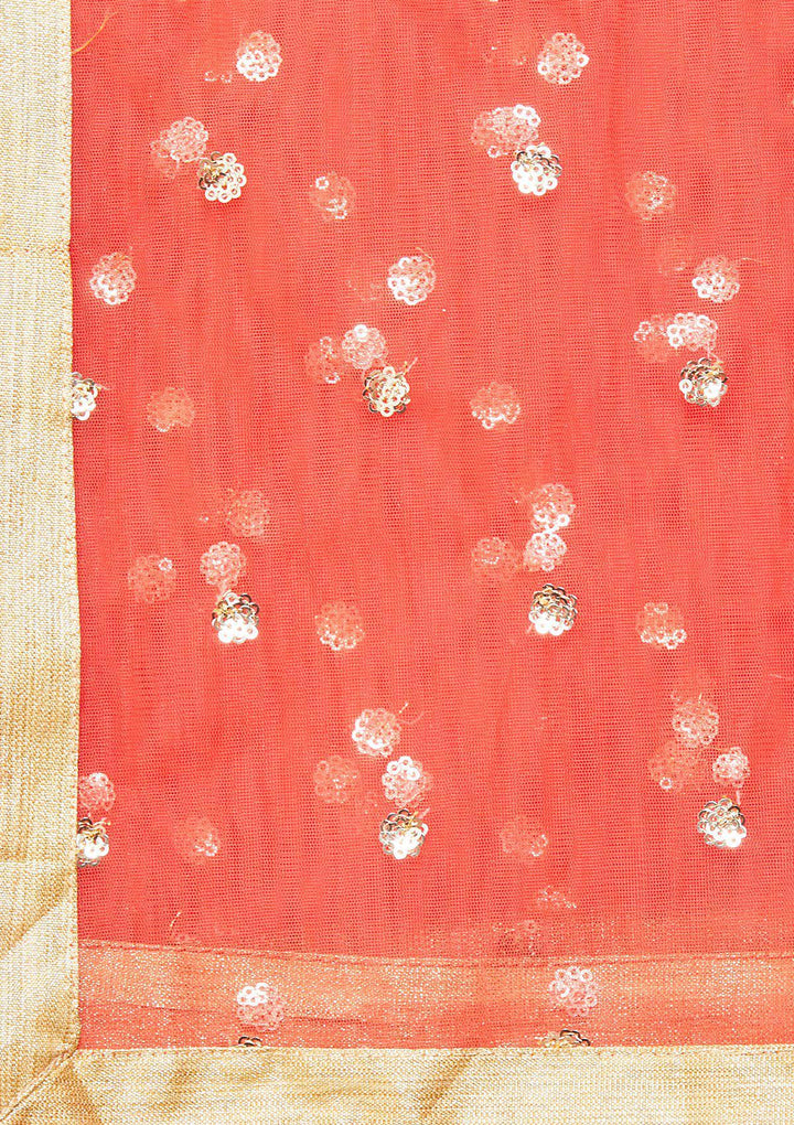 Crimson Zariwork Net Designer Lehenga-Koskii
