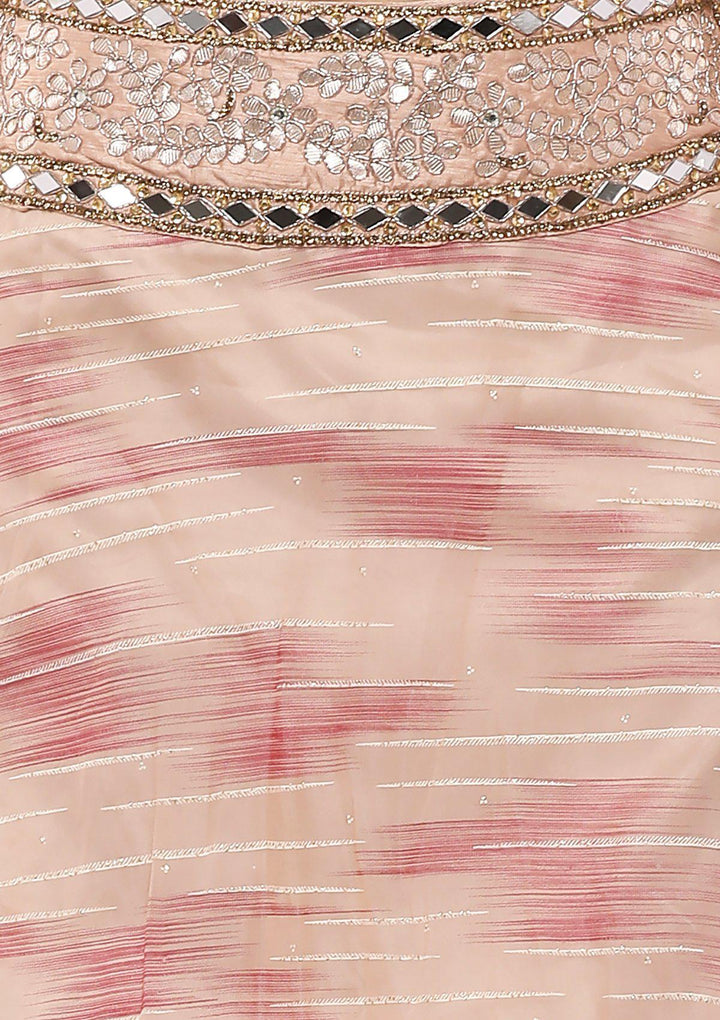 Dusty Rose Tissue Designer Lehenga-Koskii
