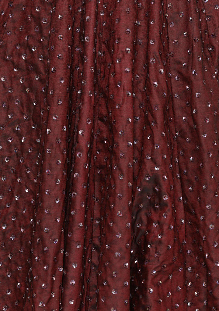 Brown Sequinned Silk Designer Lehenga-Koskii