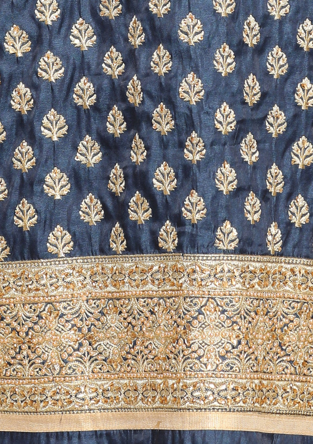 royal blue and gold designer salwar suit-Koskii