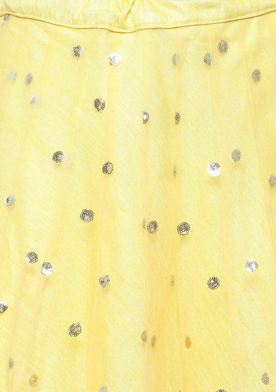 Sunshine Yellow Embellished Silk Designer Lehenga-Koskii
