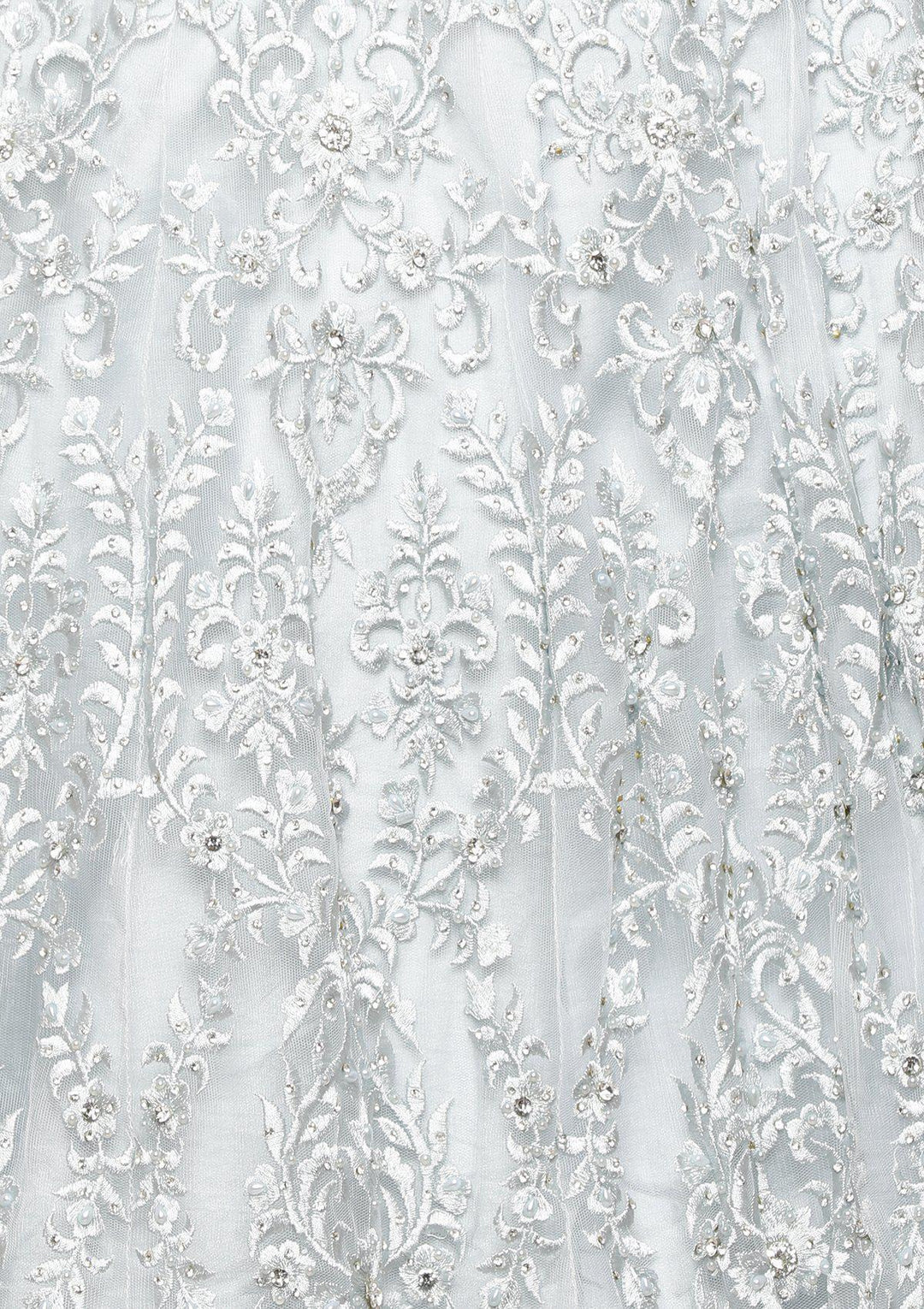 Steel Grey Threadwork Net Designer Lehenga-Koskii