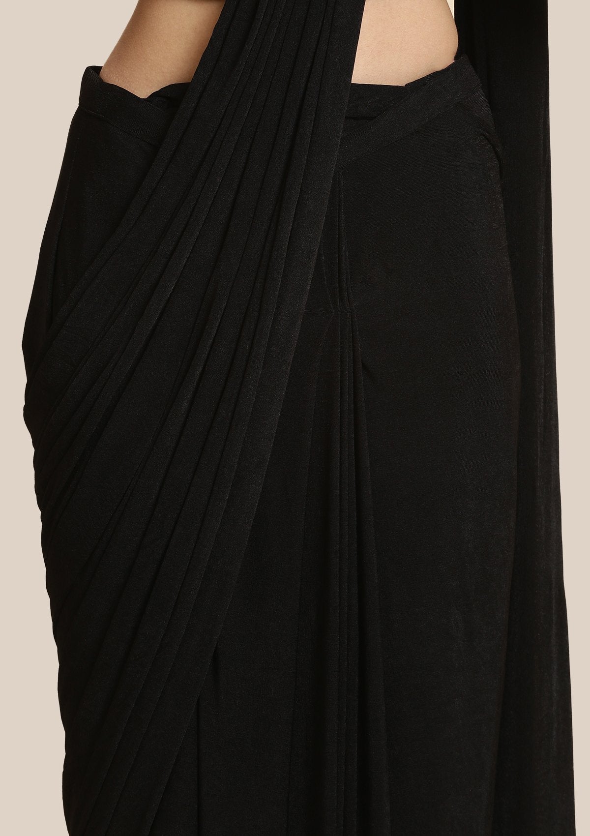 Black Sequins Lycra Designer Saree-Koskii
