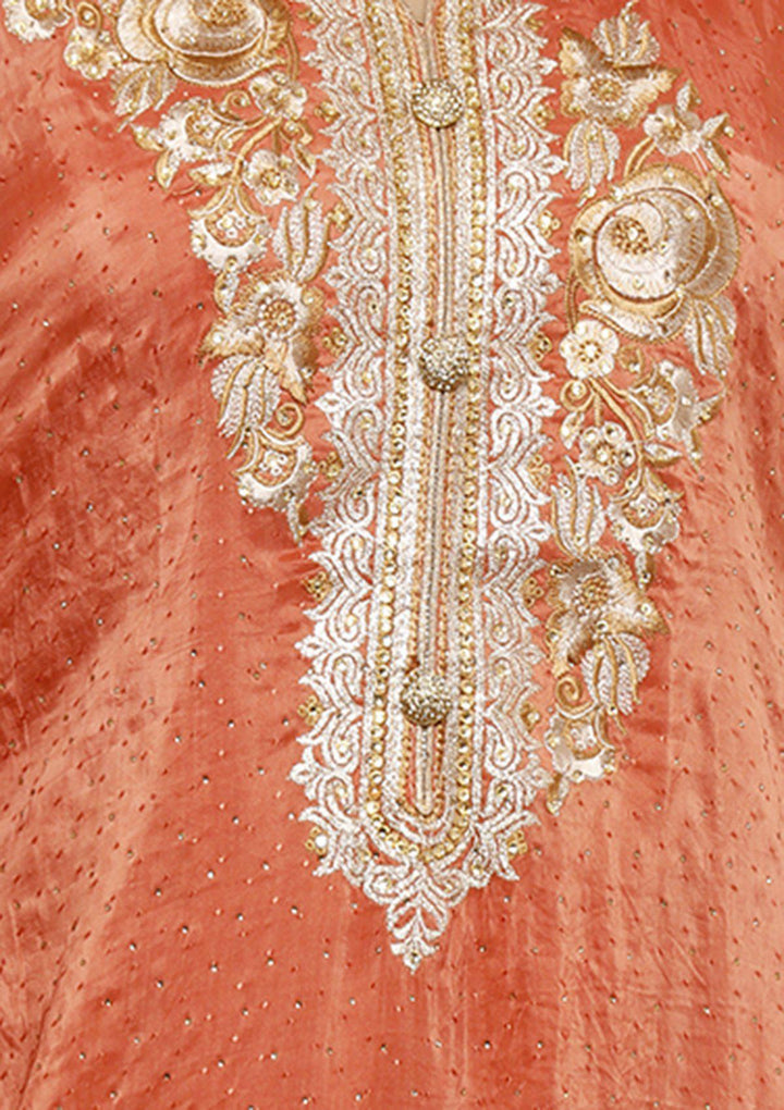 Orange Stone Work Designer Salwar Suit-Koskii