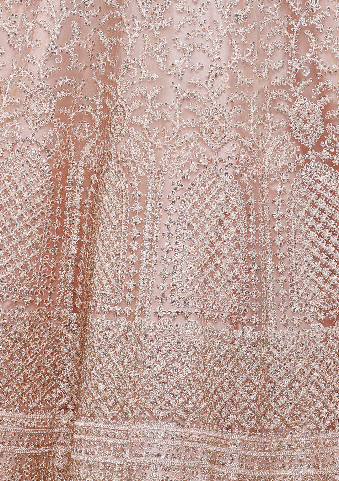 Pink Embellished Net Designer Lehenga-Koskii