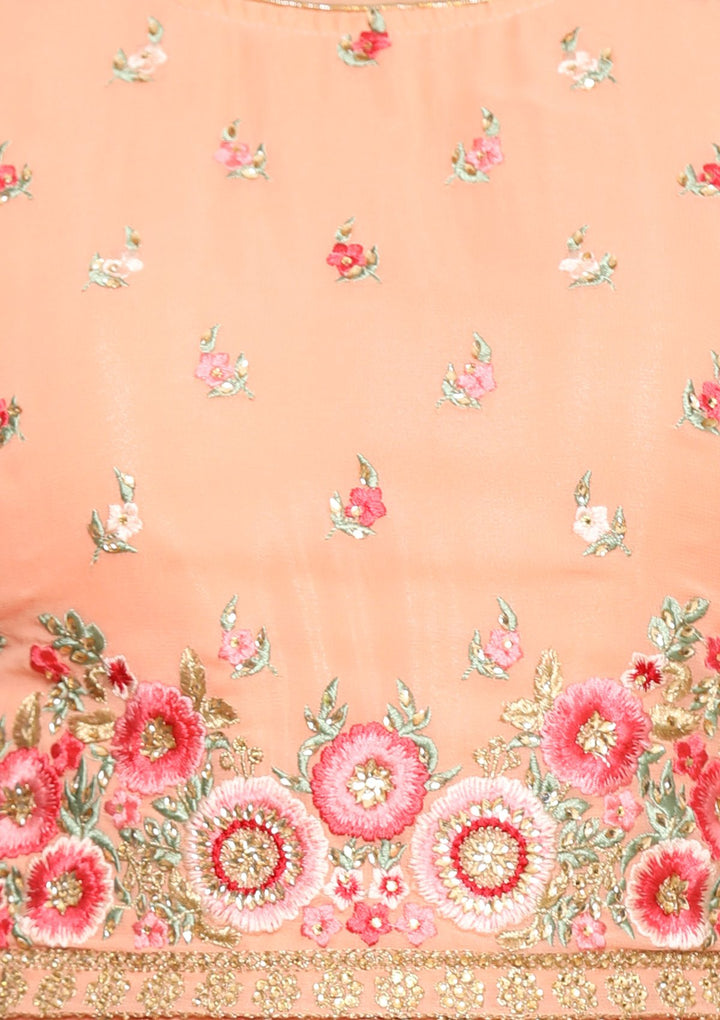 Peach Thread Work Net Designer Sharara-Koskii