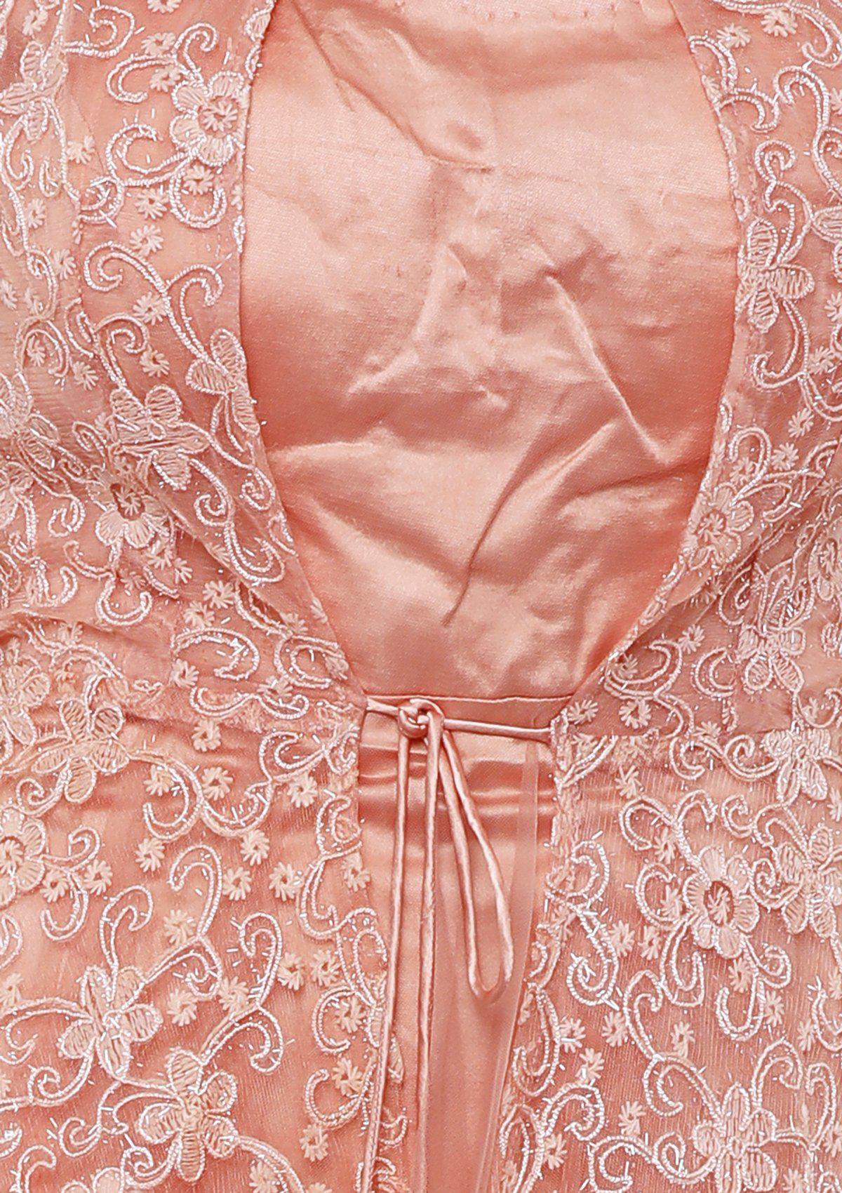 koskii pink thread work tassels gown-Koskii