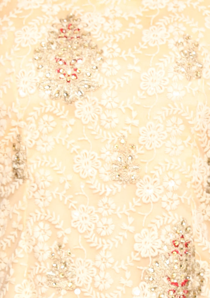 red and beige designer salwar suit-Koskii