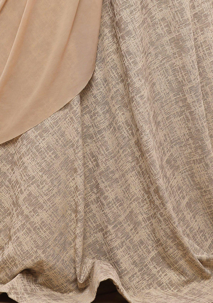 Gold Mirror Work Silk Drape Designer Lehenga-Koskii