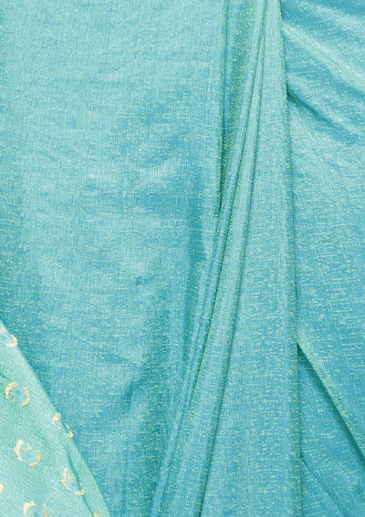 Green Sequinned Silk Designer Saree-Koskii