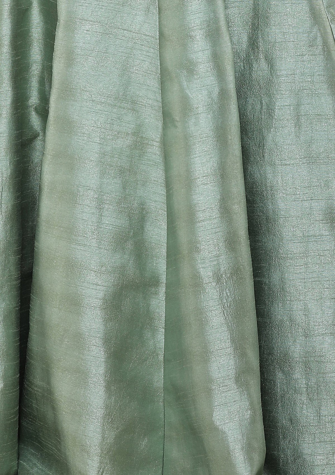 Teal Green Silver Zari Work Silk Designer Lehenga-Koskii