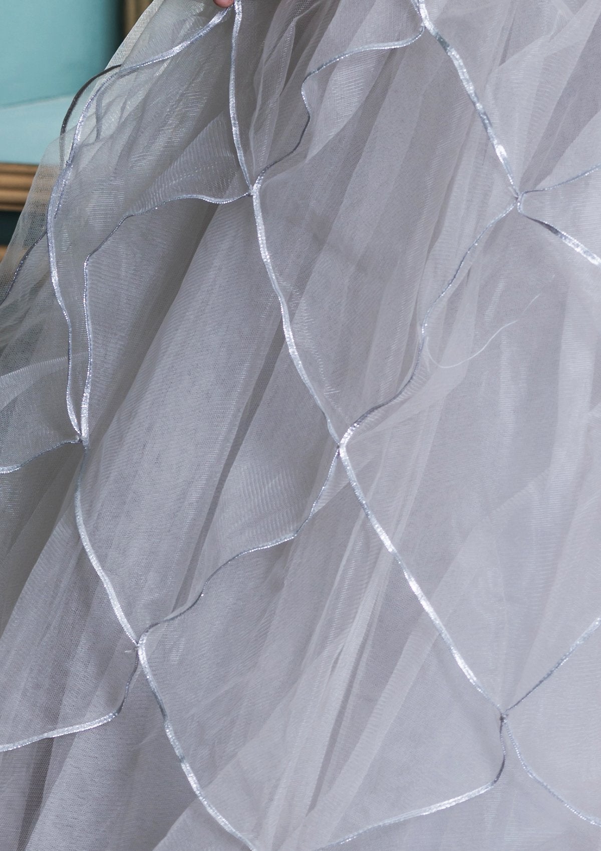 Grey Lace Work Net Designer Gown-Koskii