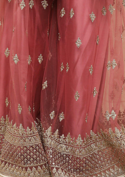 Pink Zari Work Designer Sharara-Koskii