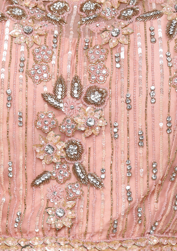Pink Zardozi Work Brocade Designer Lehenga-Koskii