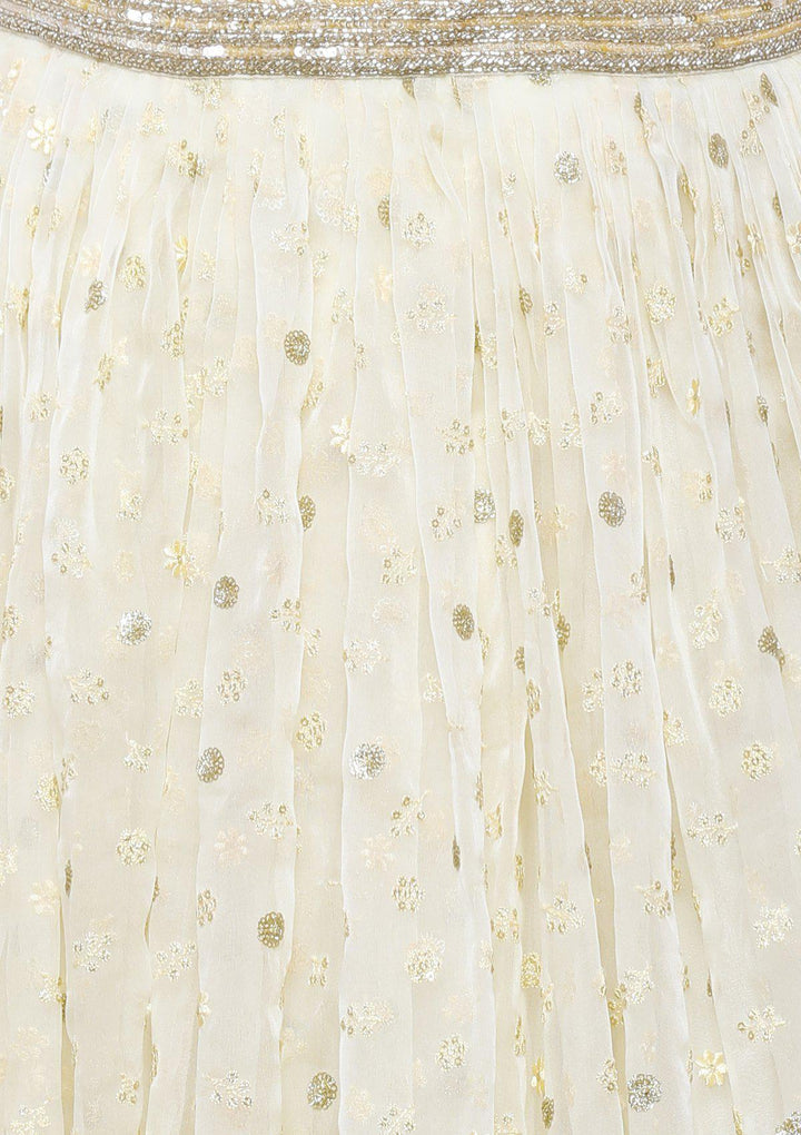 Koskii lemon yellow sparkling lehenga-Koskii