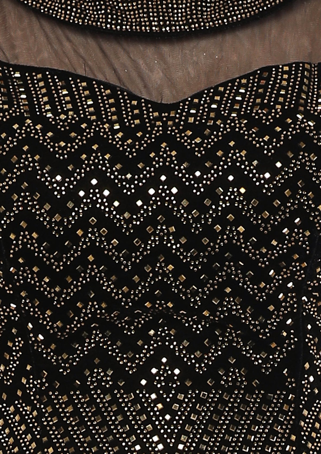 Teal Green Stone Work Velvet Designer Lehenga-Koskii