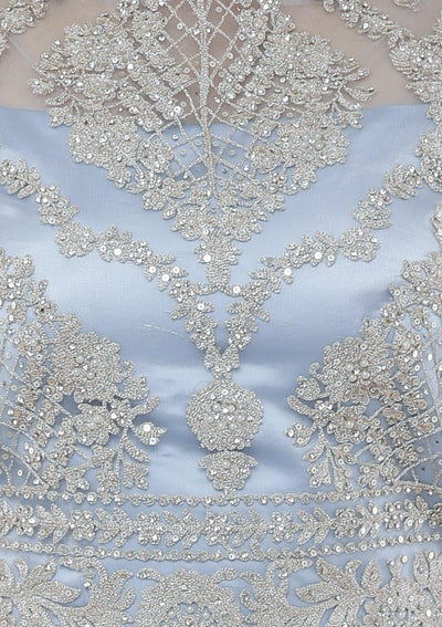 Koskii powder blue thread work gown-Koskii
