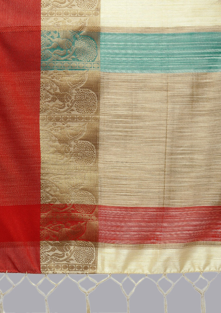 Multi Zariwork Art Silk Designer Saree-Koskii
