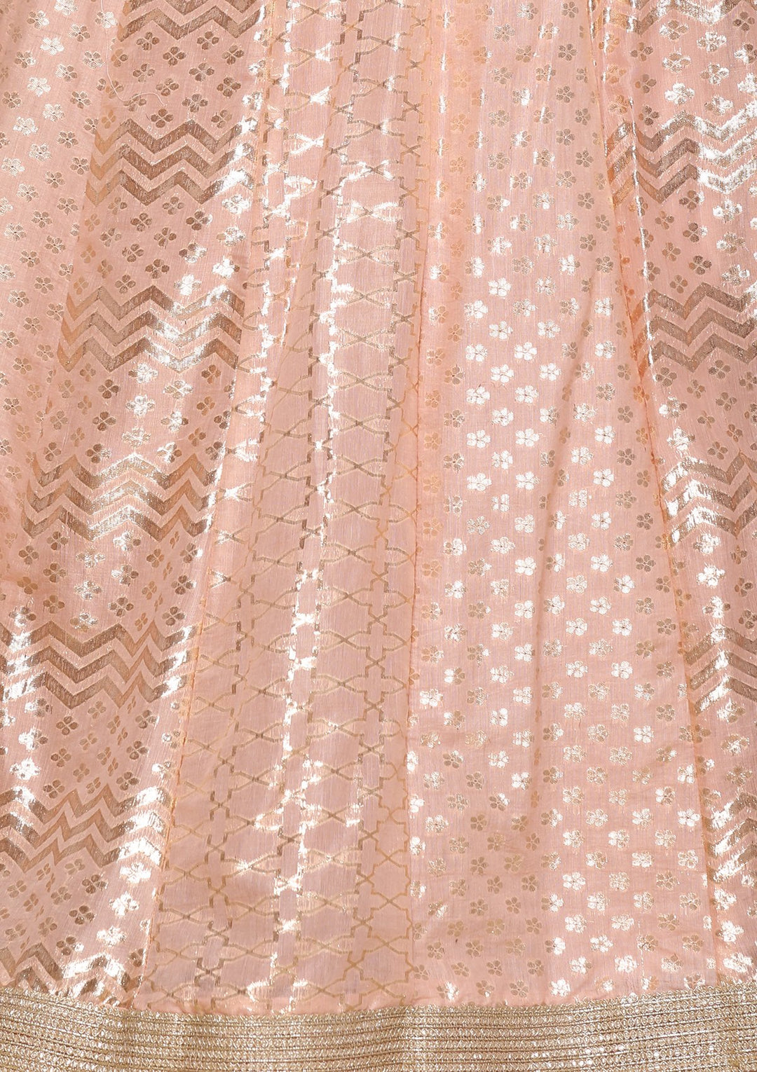 Peach Pink Cutdana Work Brocade Designer Lehenga-Koskii