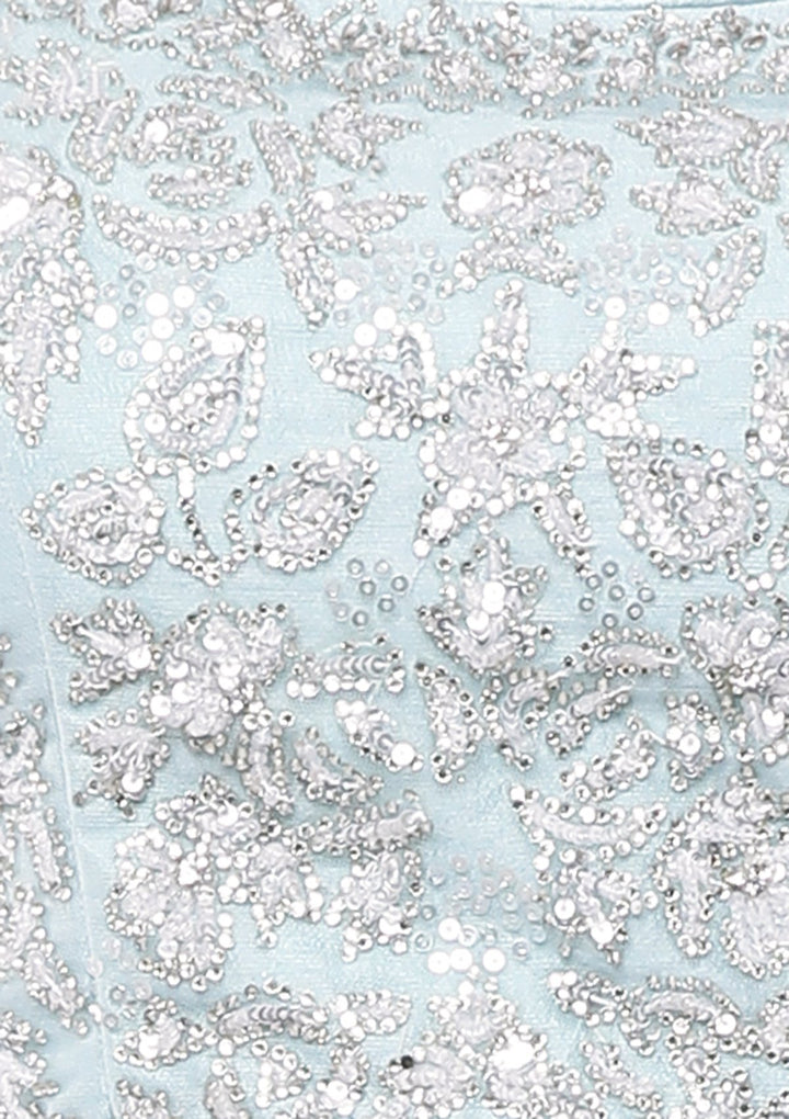 Koskii Sky Blue Lehenga-Koskii