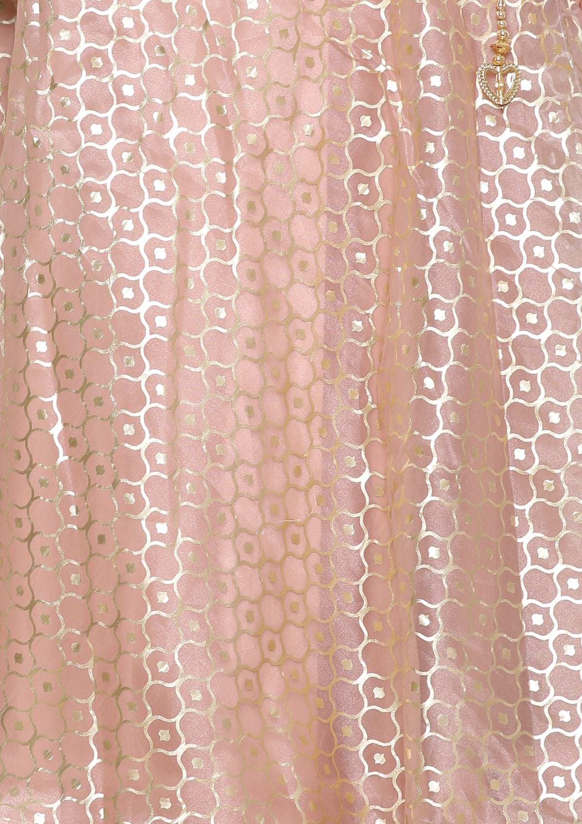 Peach Pink Zardozi Work Brocade Designer Lehenga-Koskii