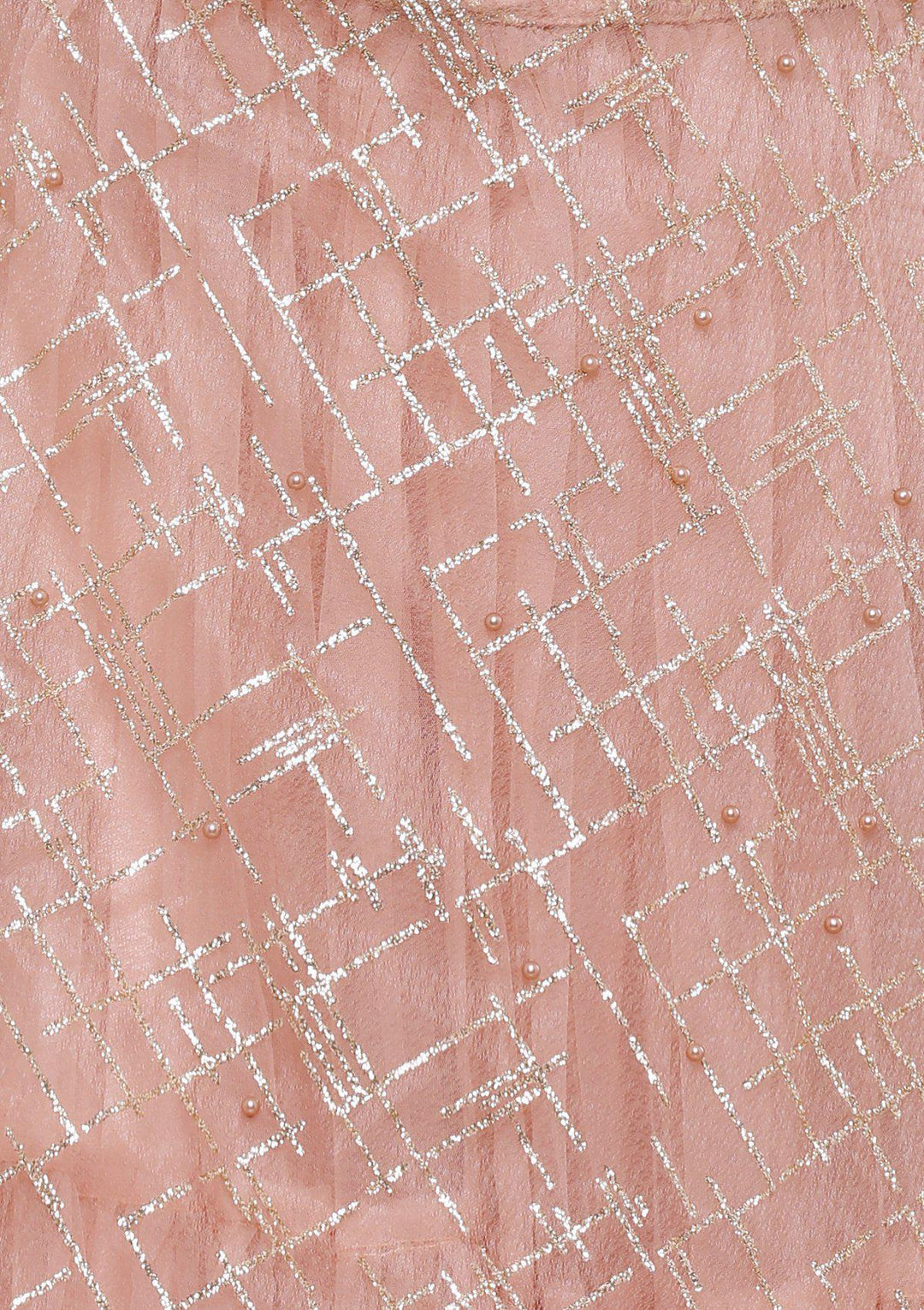 Pink Pearlwork Net Designer Lehenga-Koskii