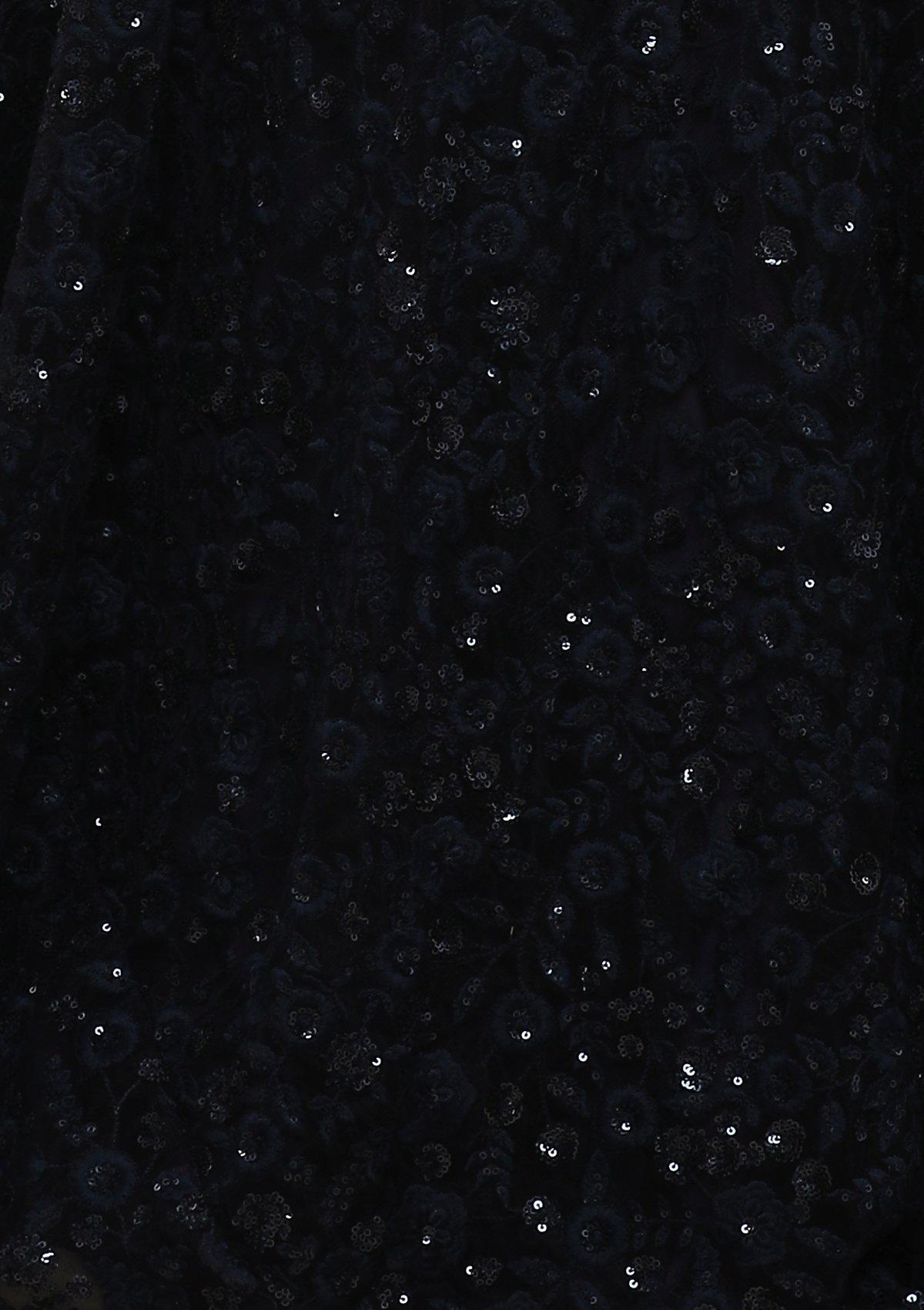Navy Blue Floral Net Designer Gown-Koskii