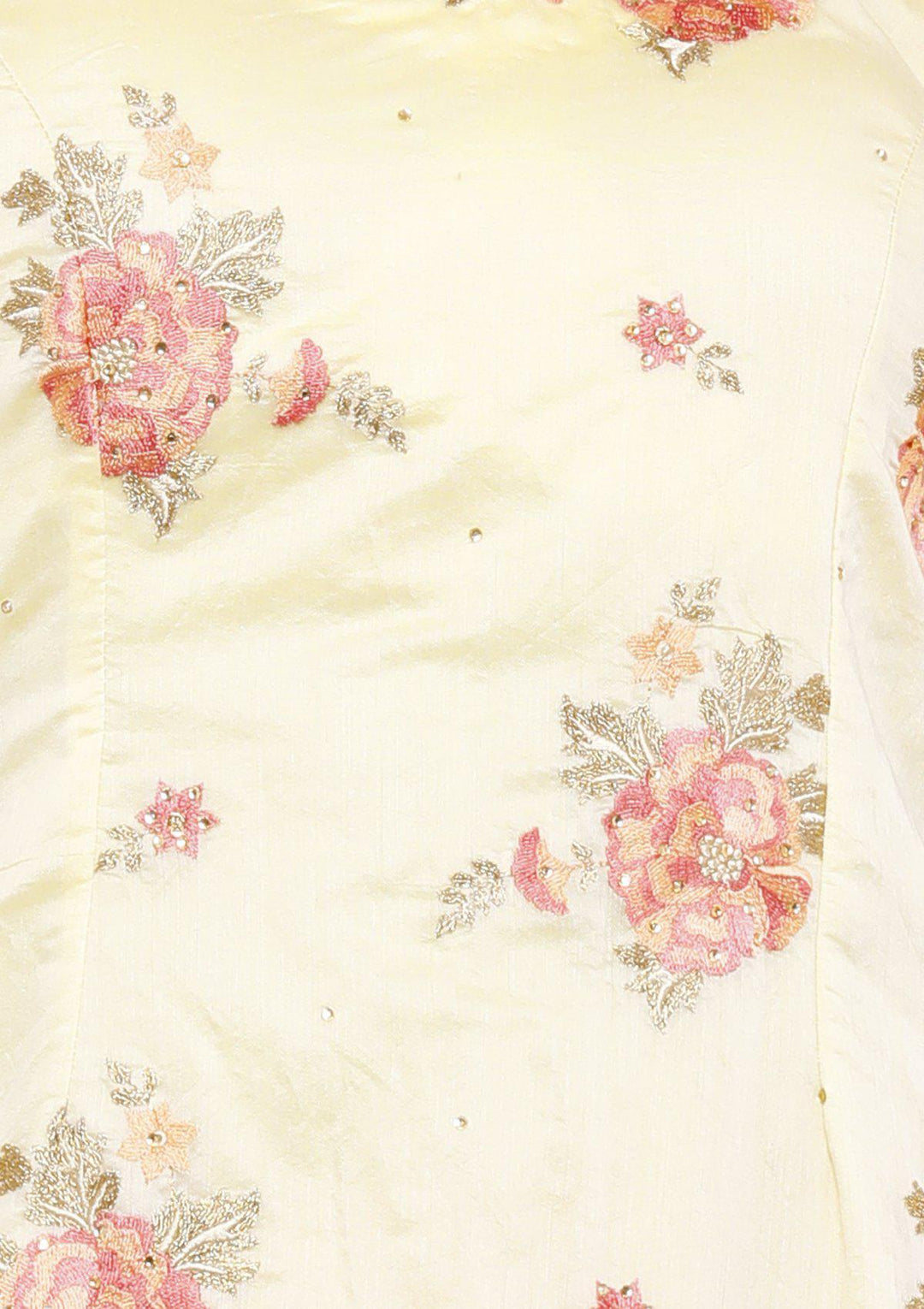 Yellow and Pink Floral Designer Salwar Suit-Koskii