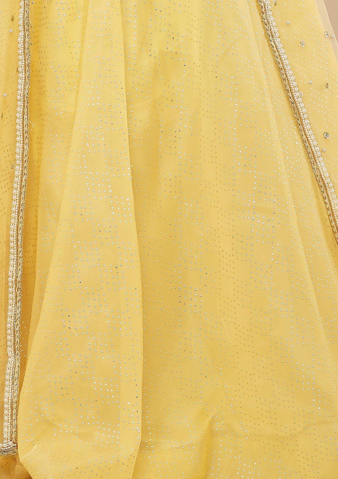 Melon Yellow Stone Work Silk Designer Lehenga-Koskii