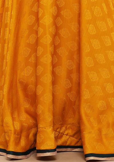 Koskii Green and Yellow Brocade Gown-Koskii