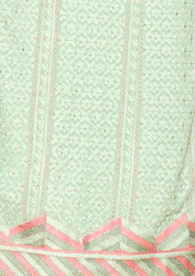 Pista Green Thread Work Designer Salwar Suit-Koskii