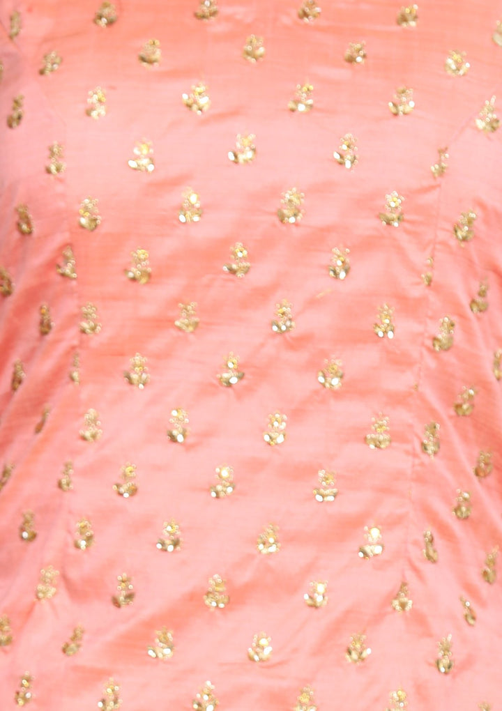 Pink Thread Work Raw Silk Designer Salwar Suit-Koskii