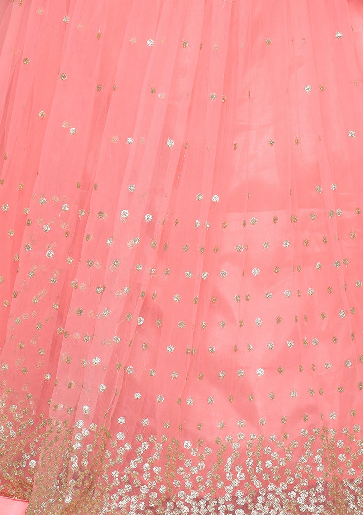 Pink Stone Work Silk Designer Lehenga-Koskii
