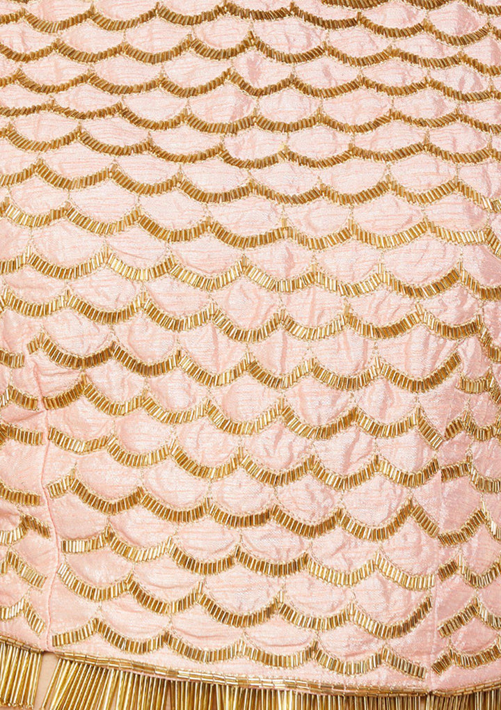 Rose Pink Cutdana Raw-silk Designer Lehenga-Koskii