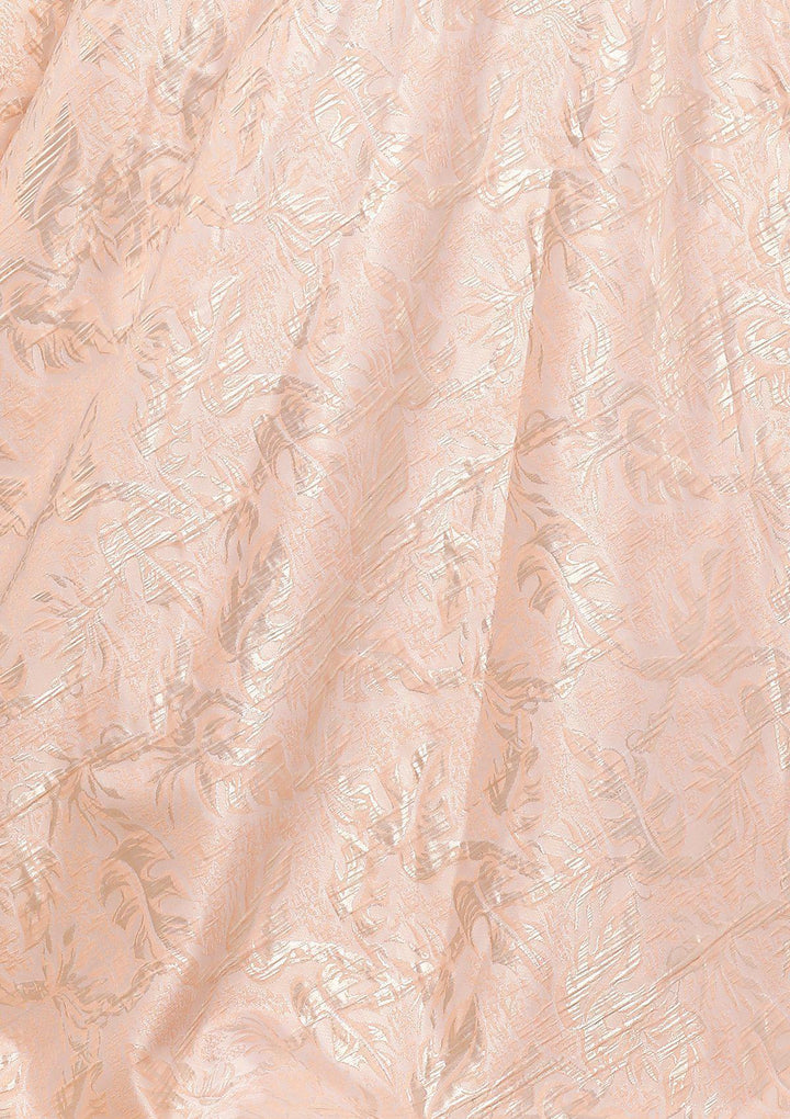 Peach Embellished Brocade Designer Lehenga-Koskii