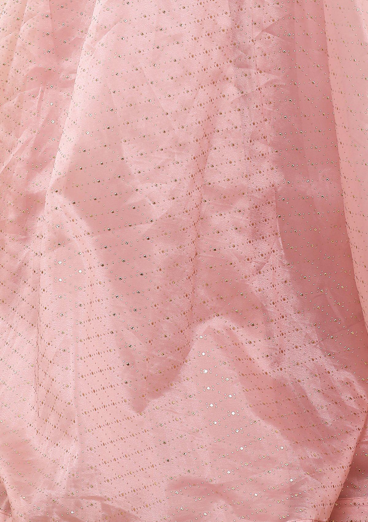 Pink Zardozi Work Silk Designer Lehenga-Koskii