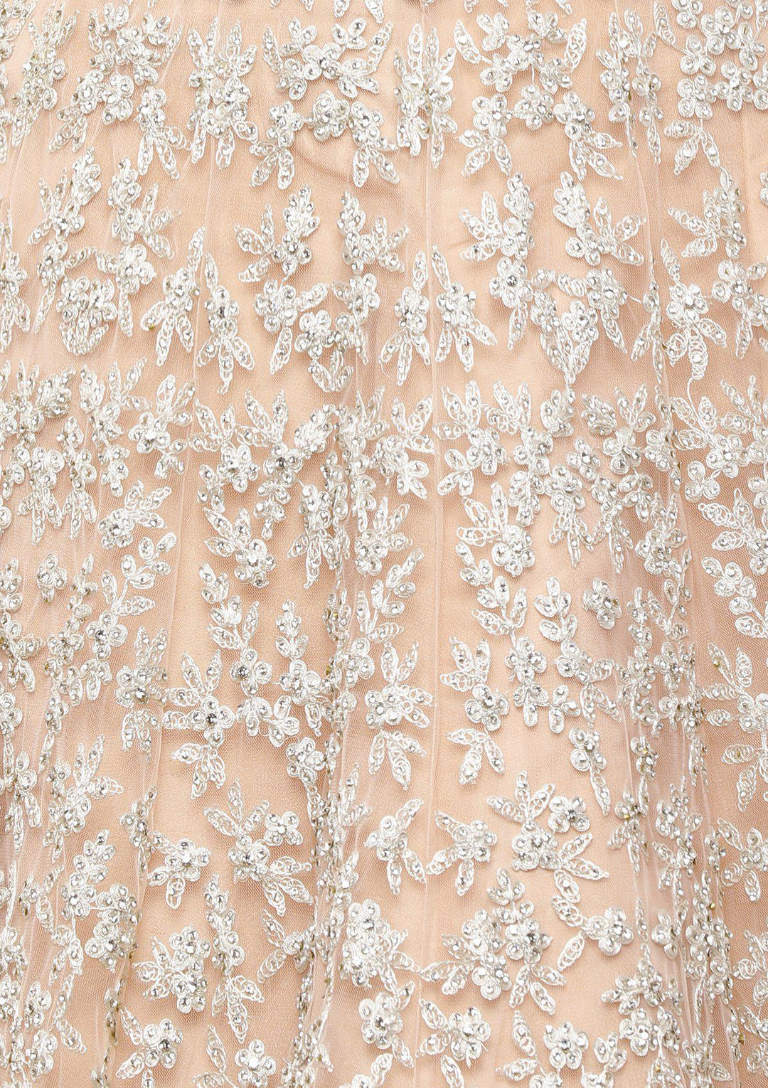 Peach Thread Work Net Designer Lehenga-Koskii