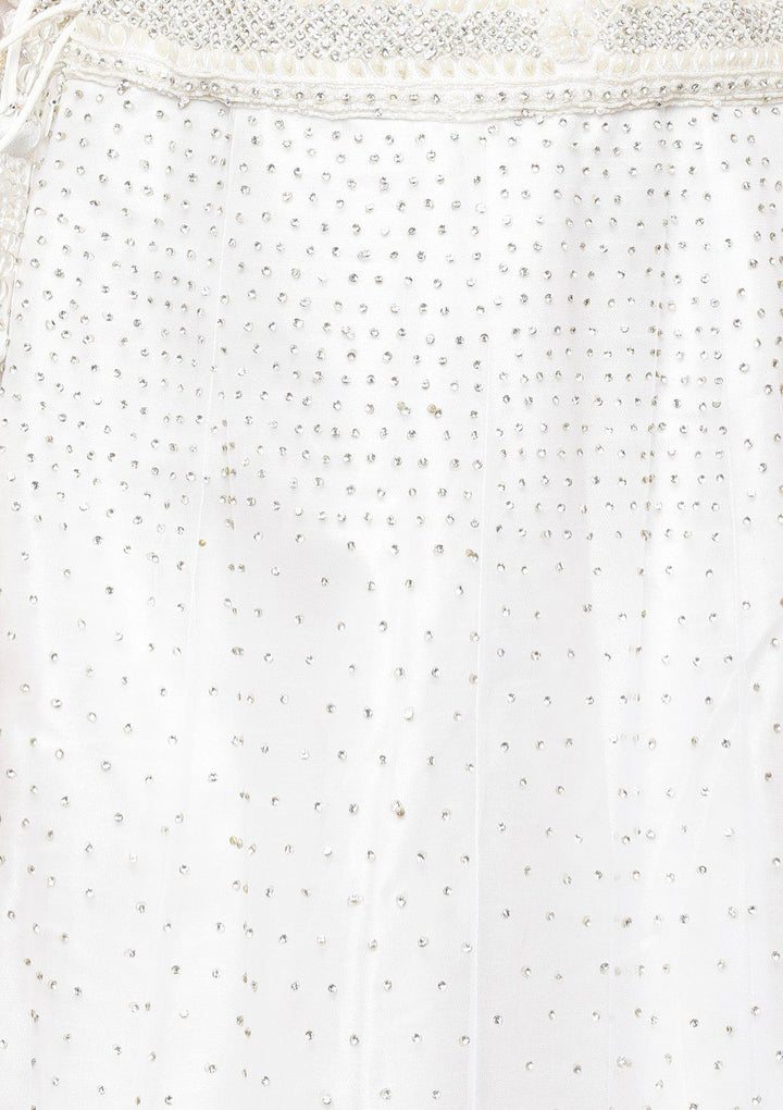 koskii ivory pearl and stone work lehenga-Koskii